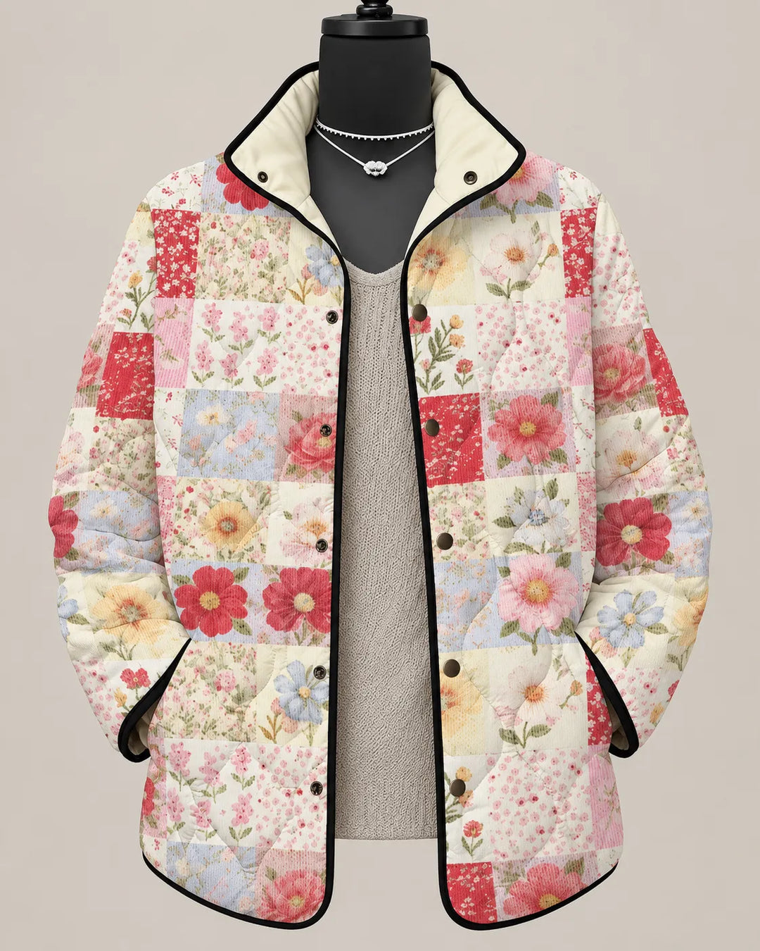 Rosalie | Blushing Rose Quilted Jacket