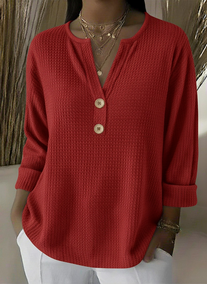 Anouk™ | Textured Button Sweater