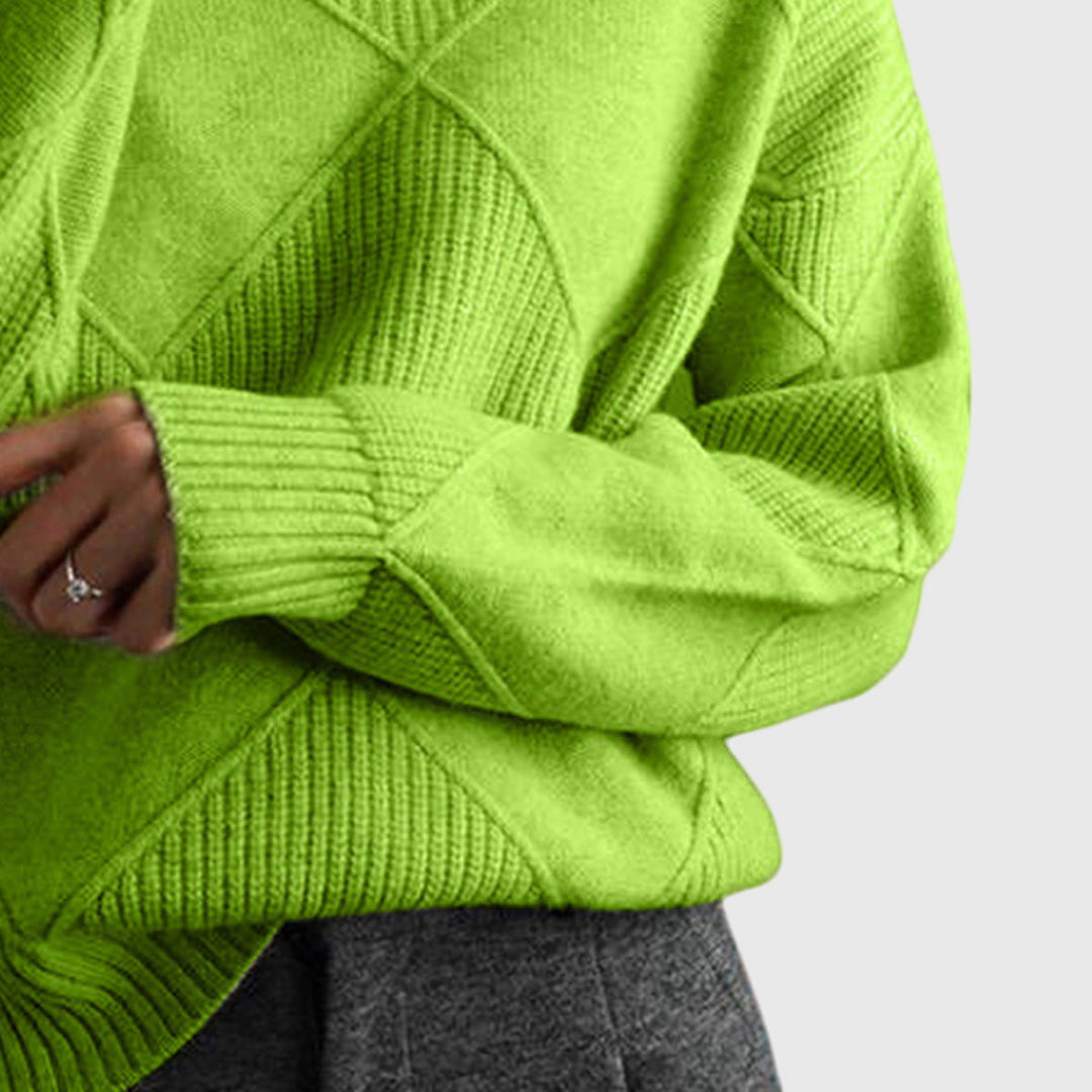 Annelise | Diamond-Knit Turtleneck