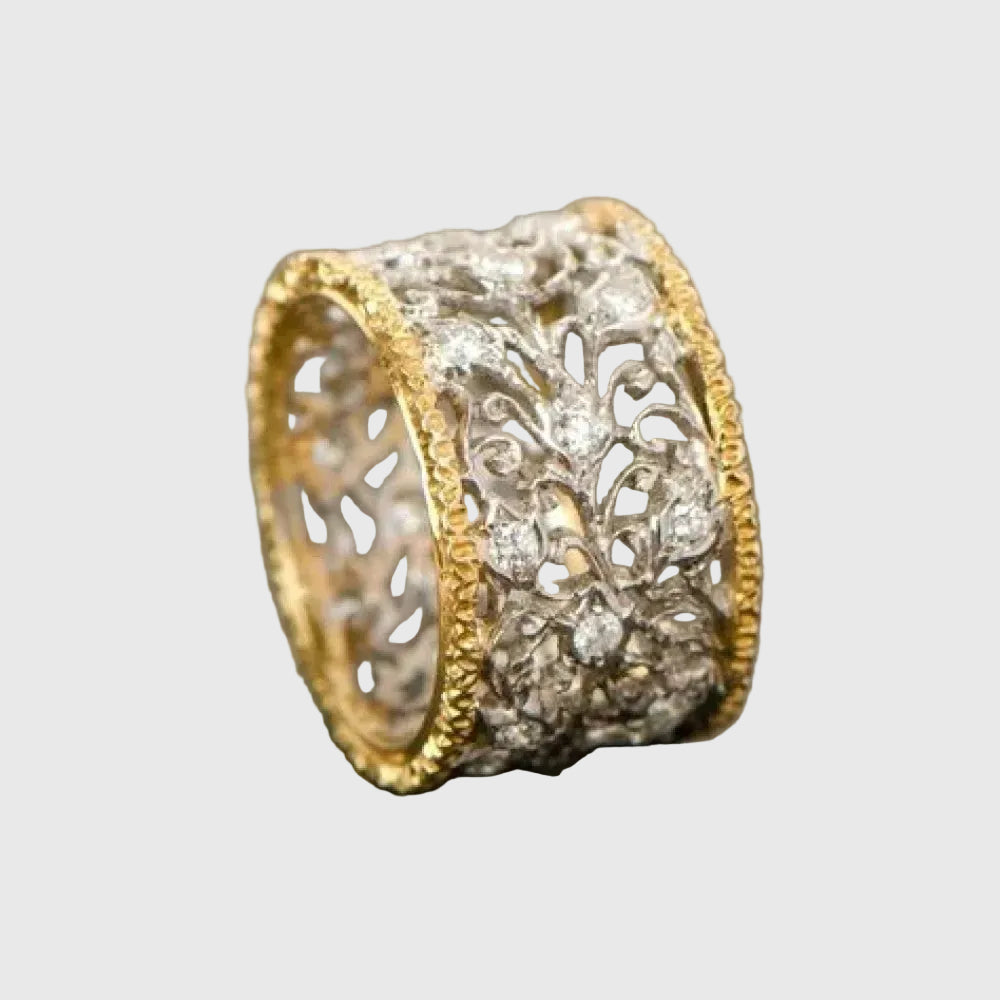 Retro Zirconia Ivy Ring