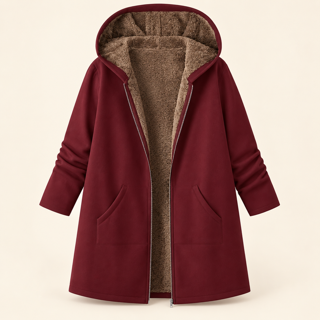 Evelyn™ | Cozy Sherpa-Lined Hooded Coat