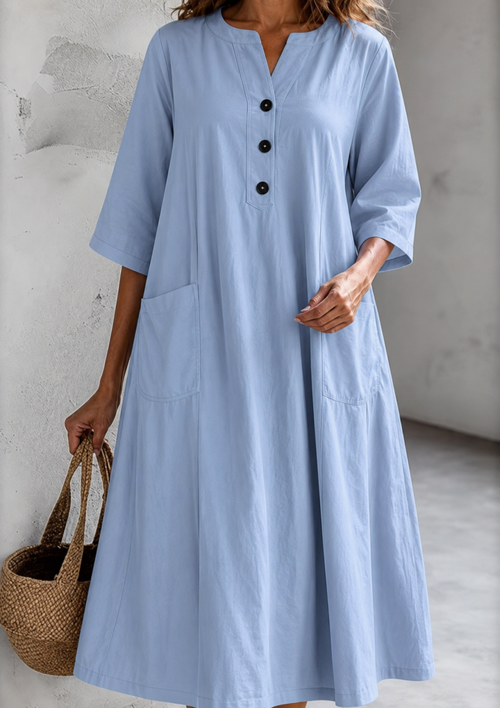 Amelia | Button-Front Pocket Dress