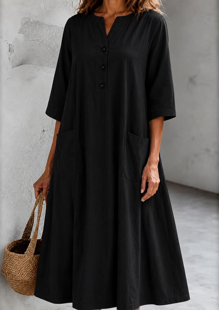 Amelia | Button-Front Pocket Dress