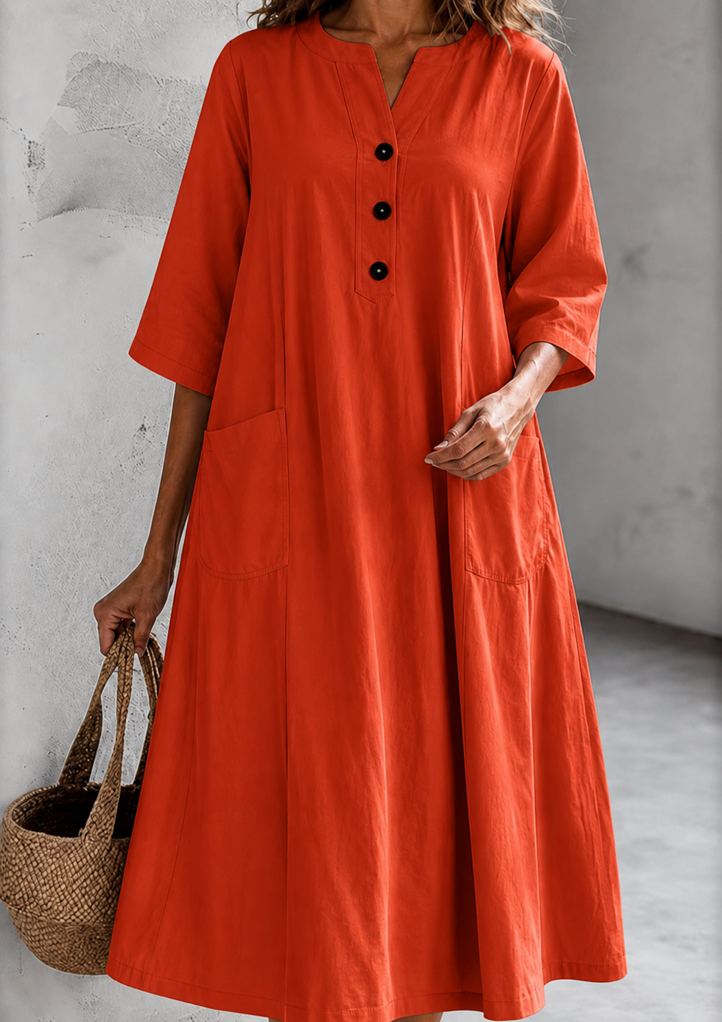 Amelia | Button-Front Pocket Dress