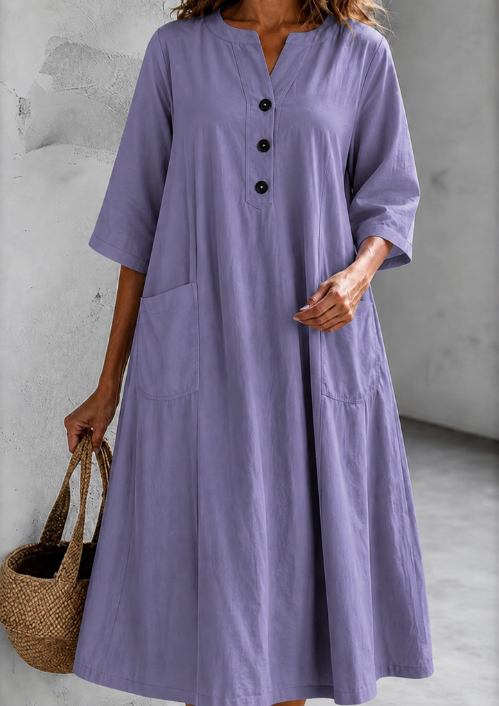 Amelia | Button-Front Pocket Dress
