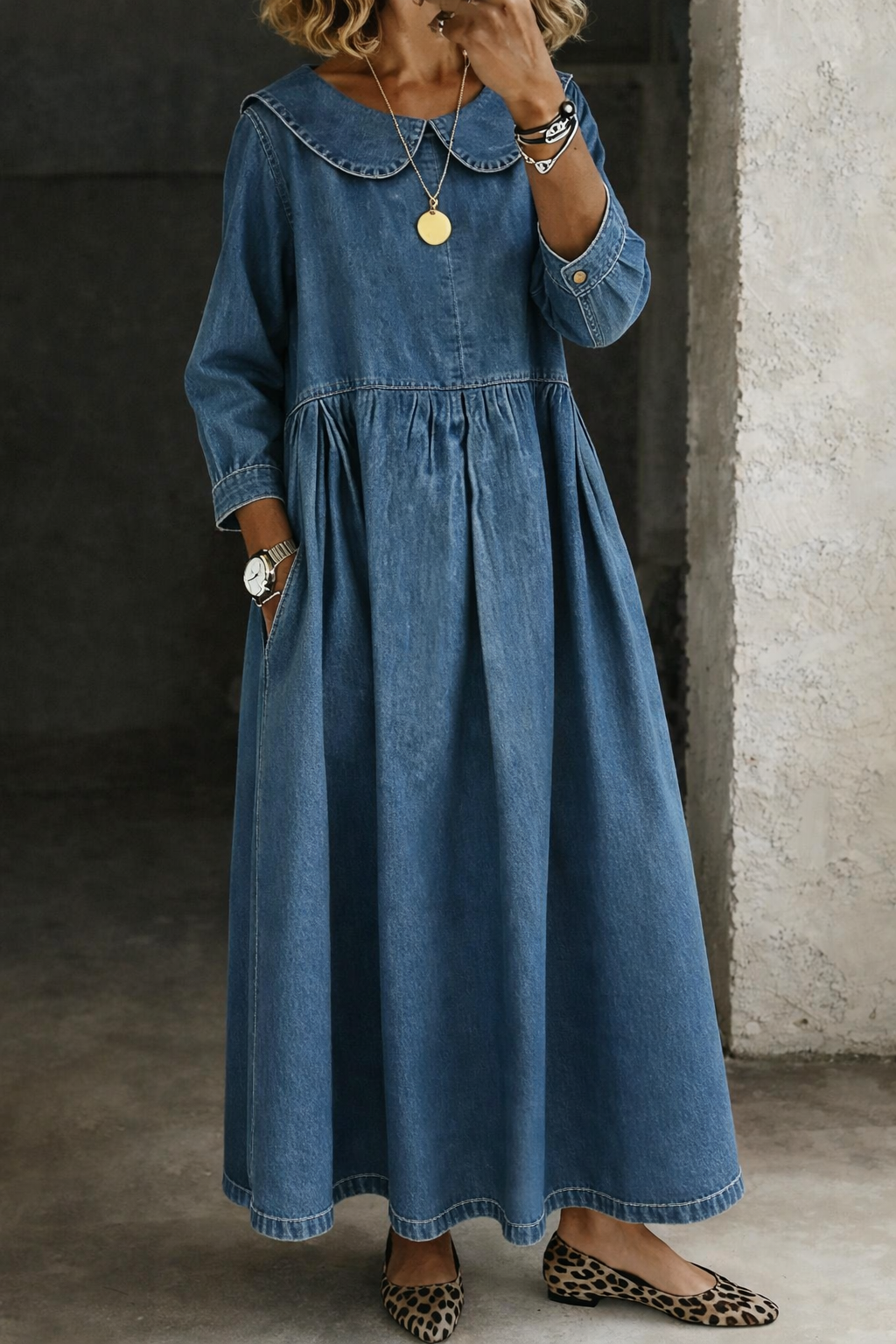 Bryony | Denim Collared Dress