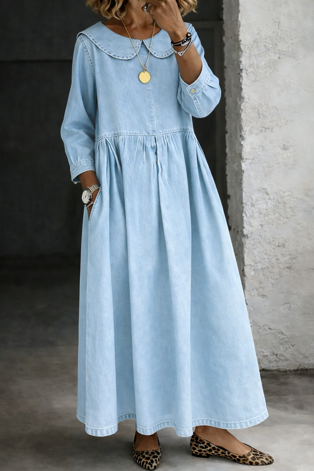 Bryony | Denim Collared Dress