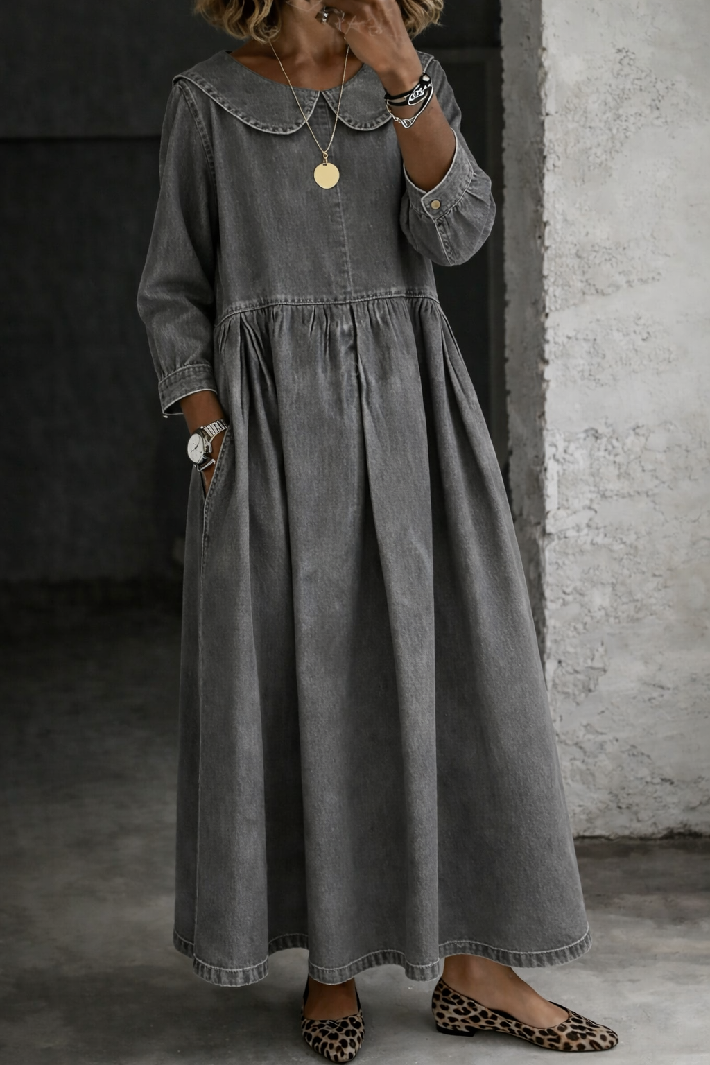 Bryony | Denim Collared Dress
