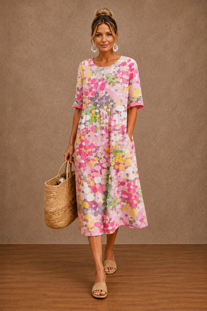 Hazel | Floral Summer Midi Dress for Women