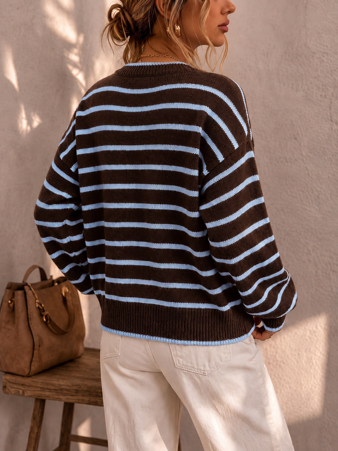 Mabel | Striped Knit Cardigan for Women