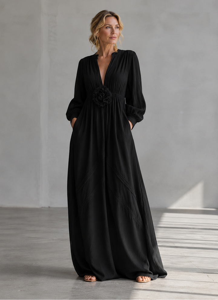 Marielle | 3D Floral High-Waist Maxi Dress for Women