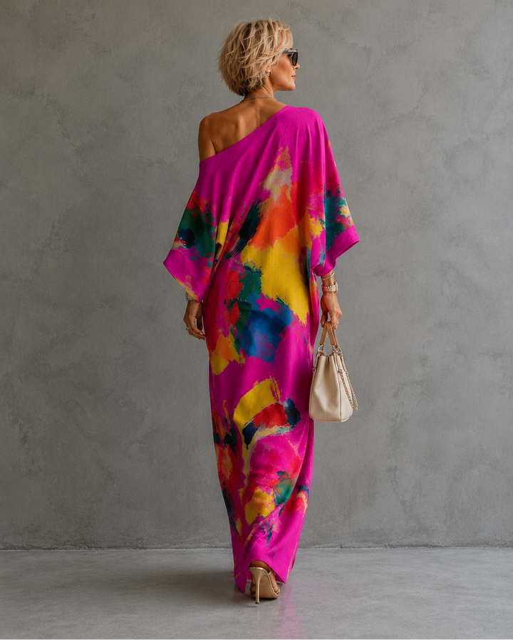 Adeline | Abstract Print Maxi Dress