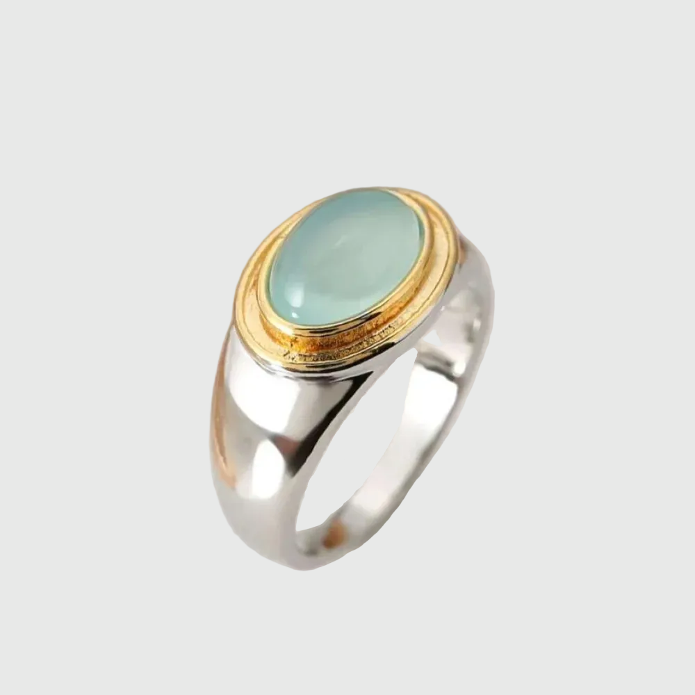 Retro Green Moonstone Ring