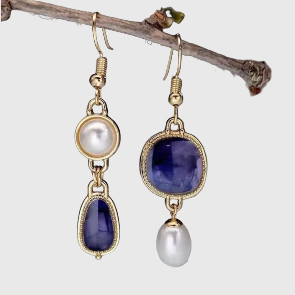 Retro Blue Stone Earrings