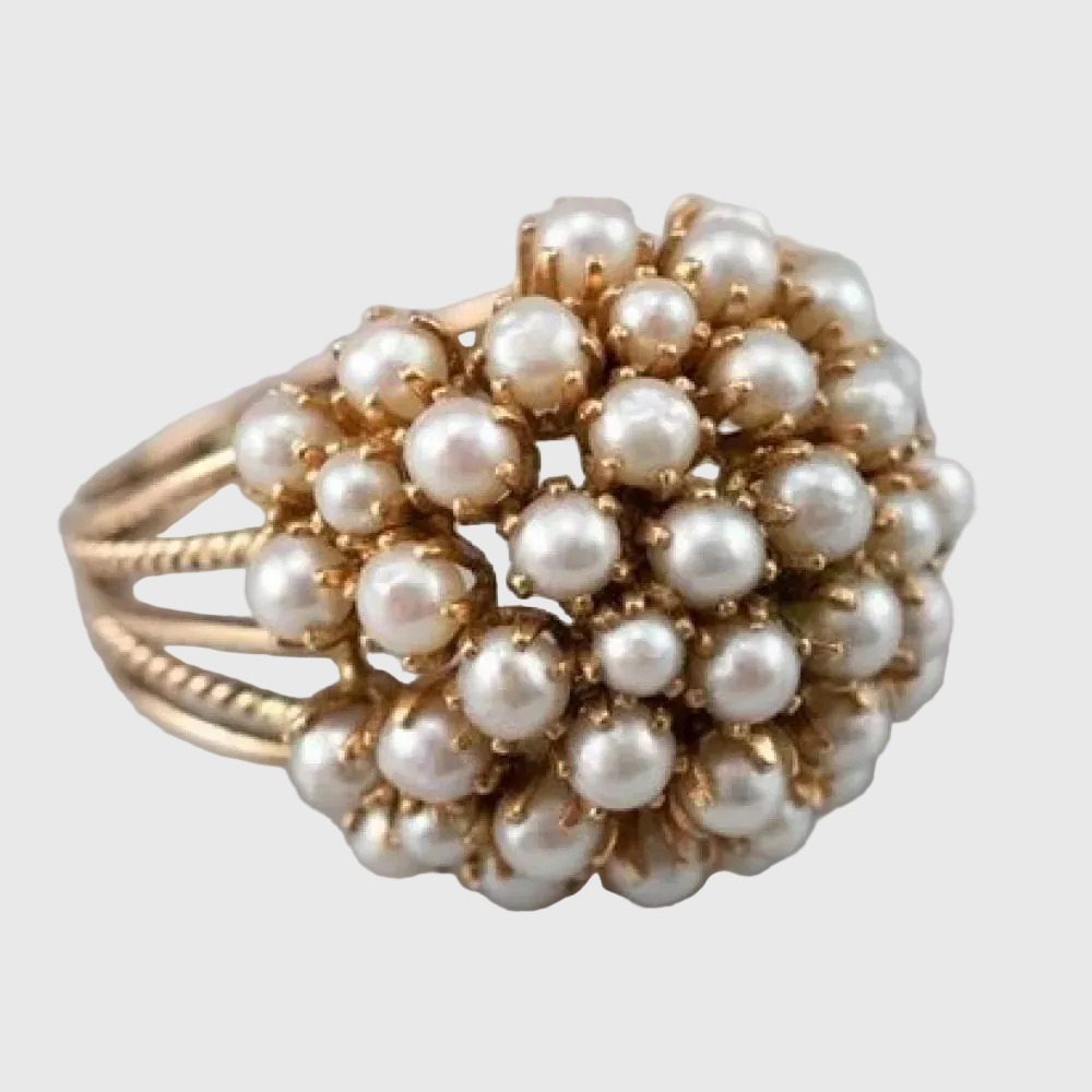 Inlaid Pearl Ring