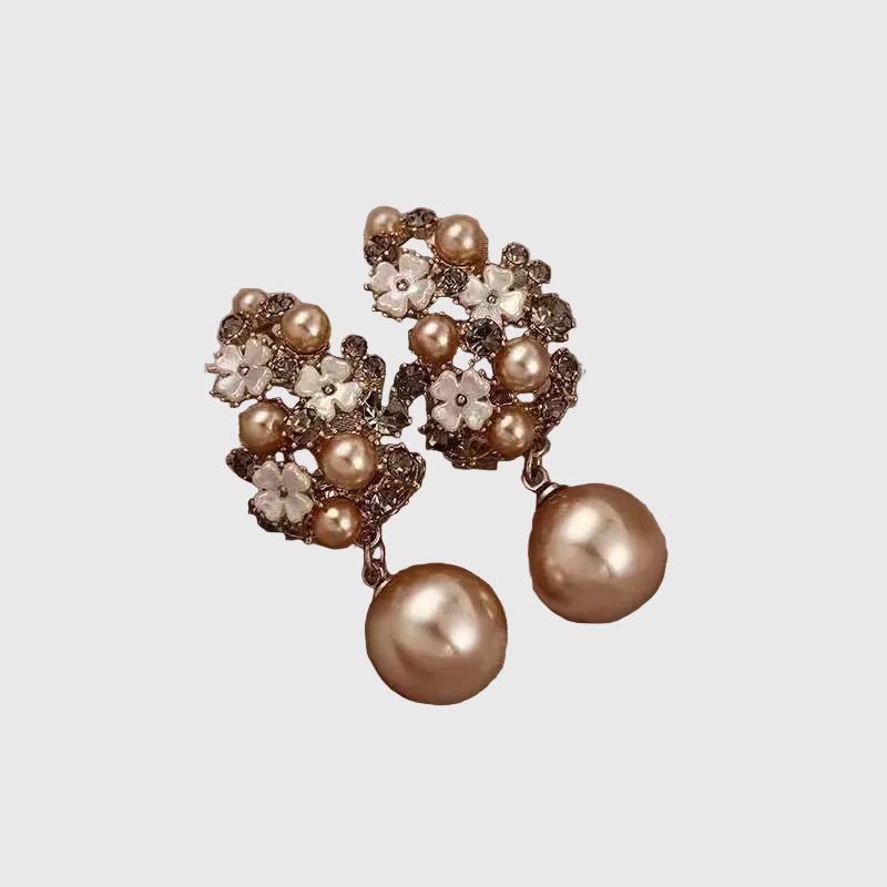 Elegant Earrings with Floral Beads