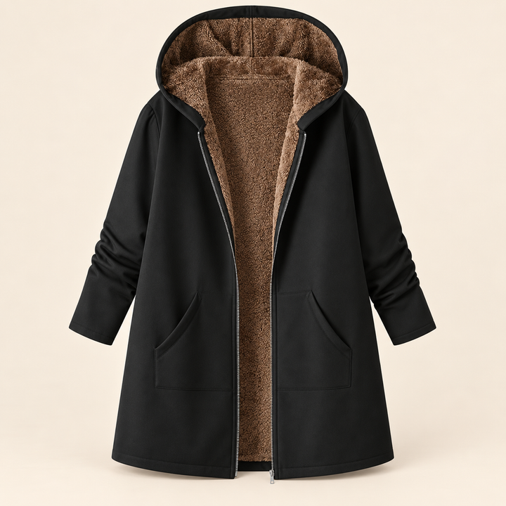Evelyn™ | Cozy Sherpa-Lined Hooded Coat