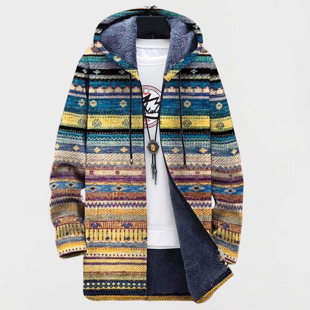 Wynn | Mantel mit gewelltem Tribal-Muster
