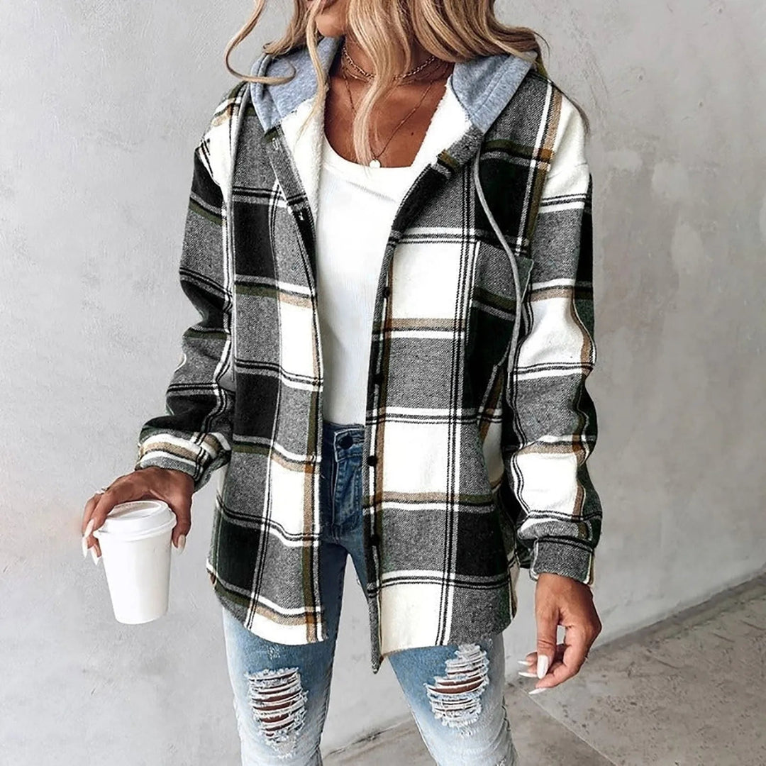 Mili | Hooded Plaid Shirt Jacket