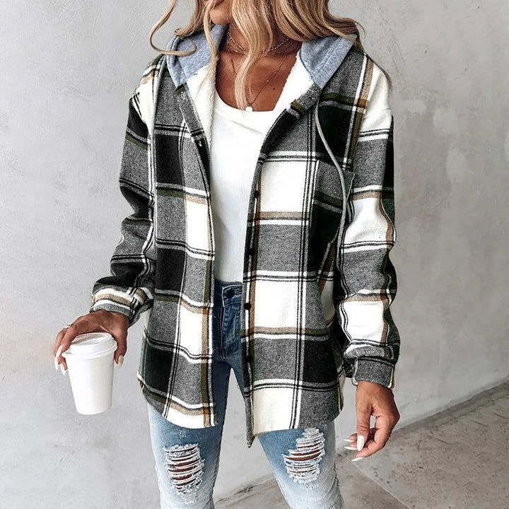 Mili | Hooded Plaid Shirt Jacket
