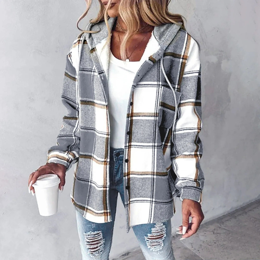 Mili | Hooded Plaid Shirt Jacket
