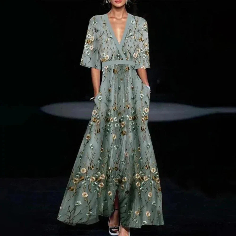 Jamie | Elegant Maxi Dress with Floral Pattern