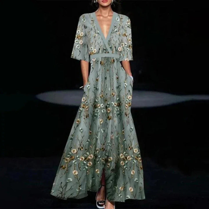 Jamie | Elegant Maxi Dress with Floral Pattern