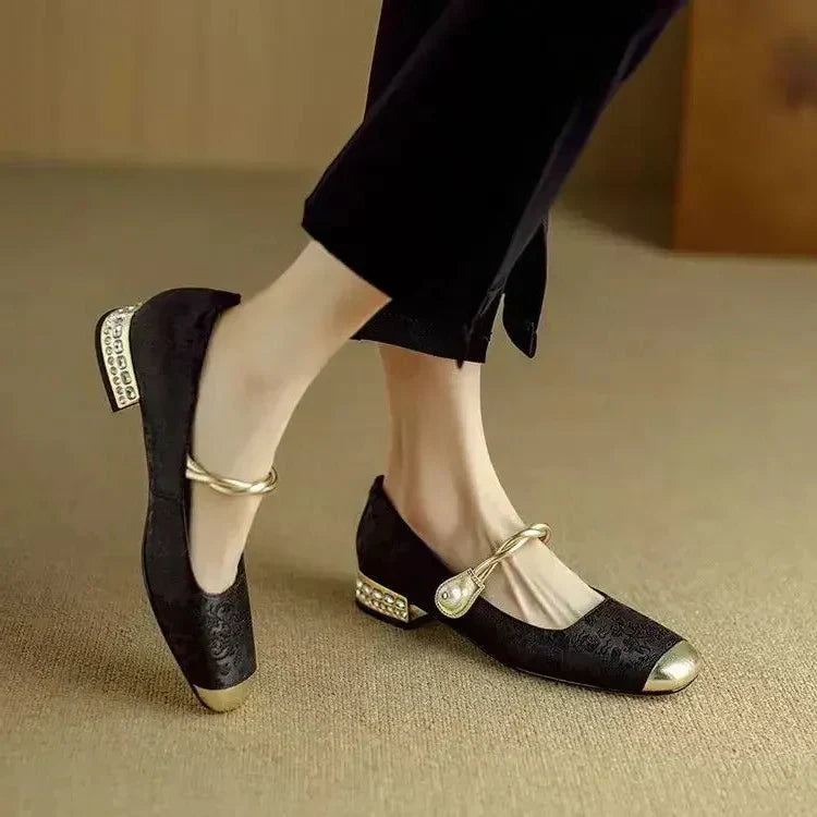 Camille | Vintage Braided Pearl Shoe
