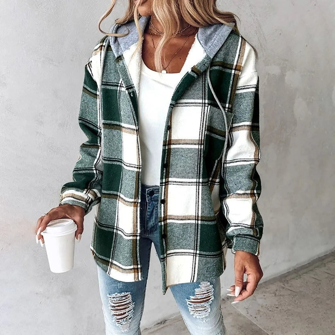 Mili | Hooded Plaid Shirt Jacket