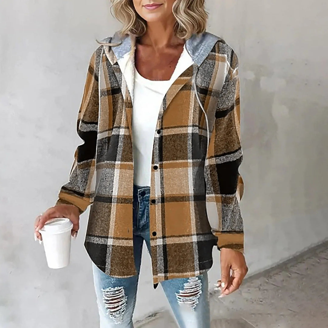 Mili | Hooded Plaid Shirt Jacket