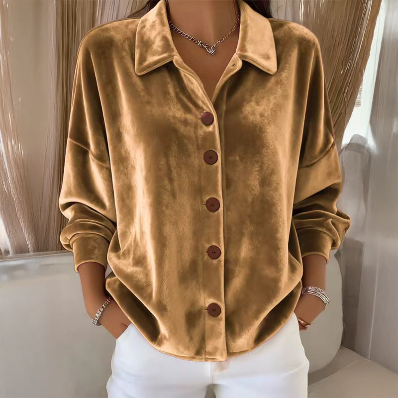 Marisol | Velvet Button Shirt