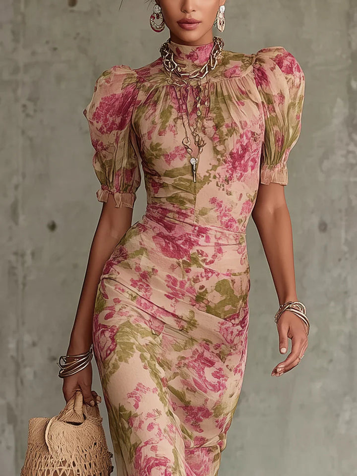 Talia | Puff Sleeve Maxi Dress
