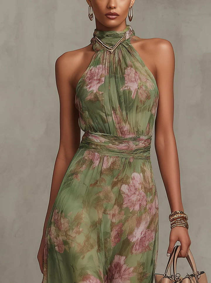 Luna | Floral Chiffon Maxi Dress