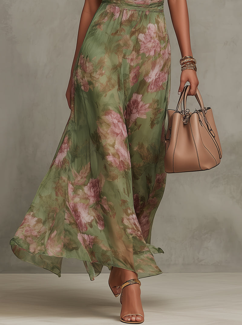 Luna | Floral Chiffon Maxi Dress