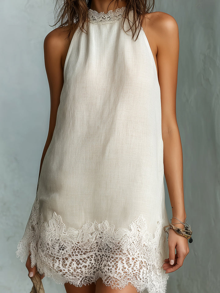Elowen | Lace-trimmed Mini Dress