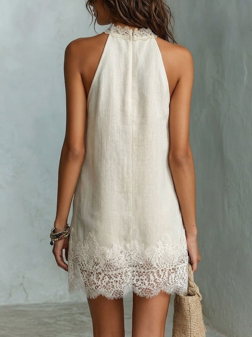 Elowen | Lace-trimmed Mini Dress
