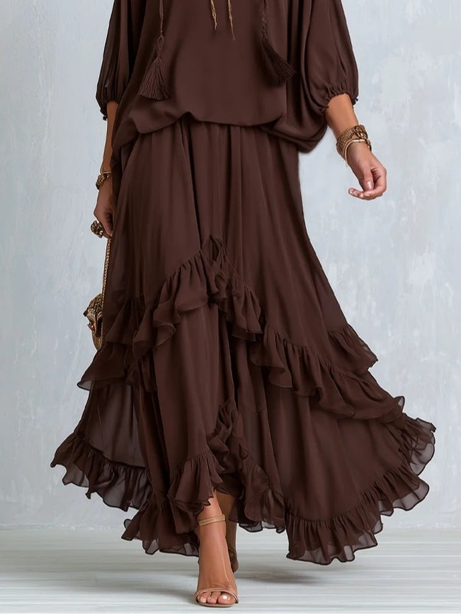 Ondine | Chiffon Set with Fringes