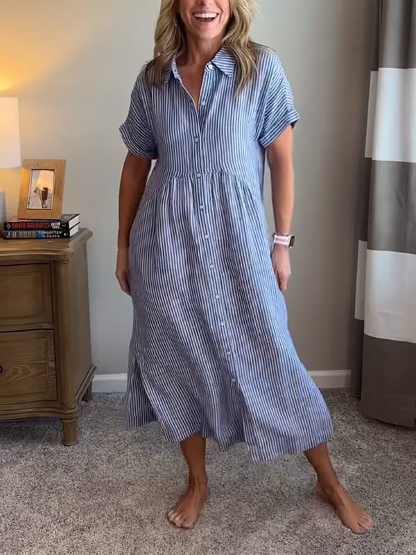 Lydia | Striped Button Dress