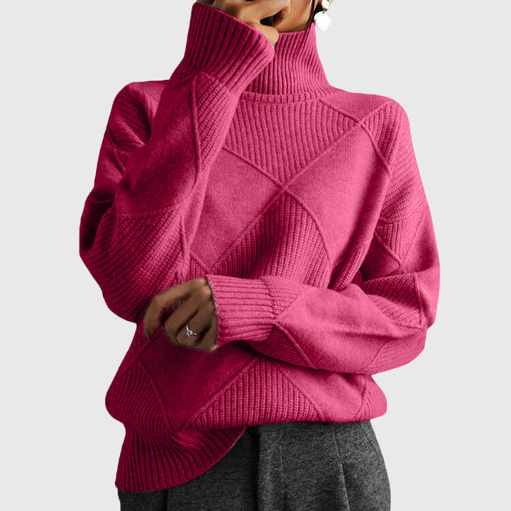 Annelise | Diamond-Knit Turtleneck