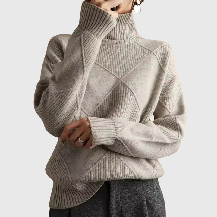 Annelise | Diamond-Knit Turtleneck