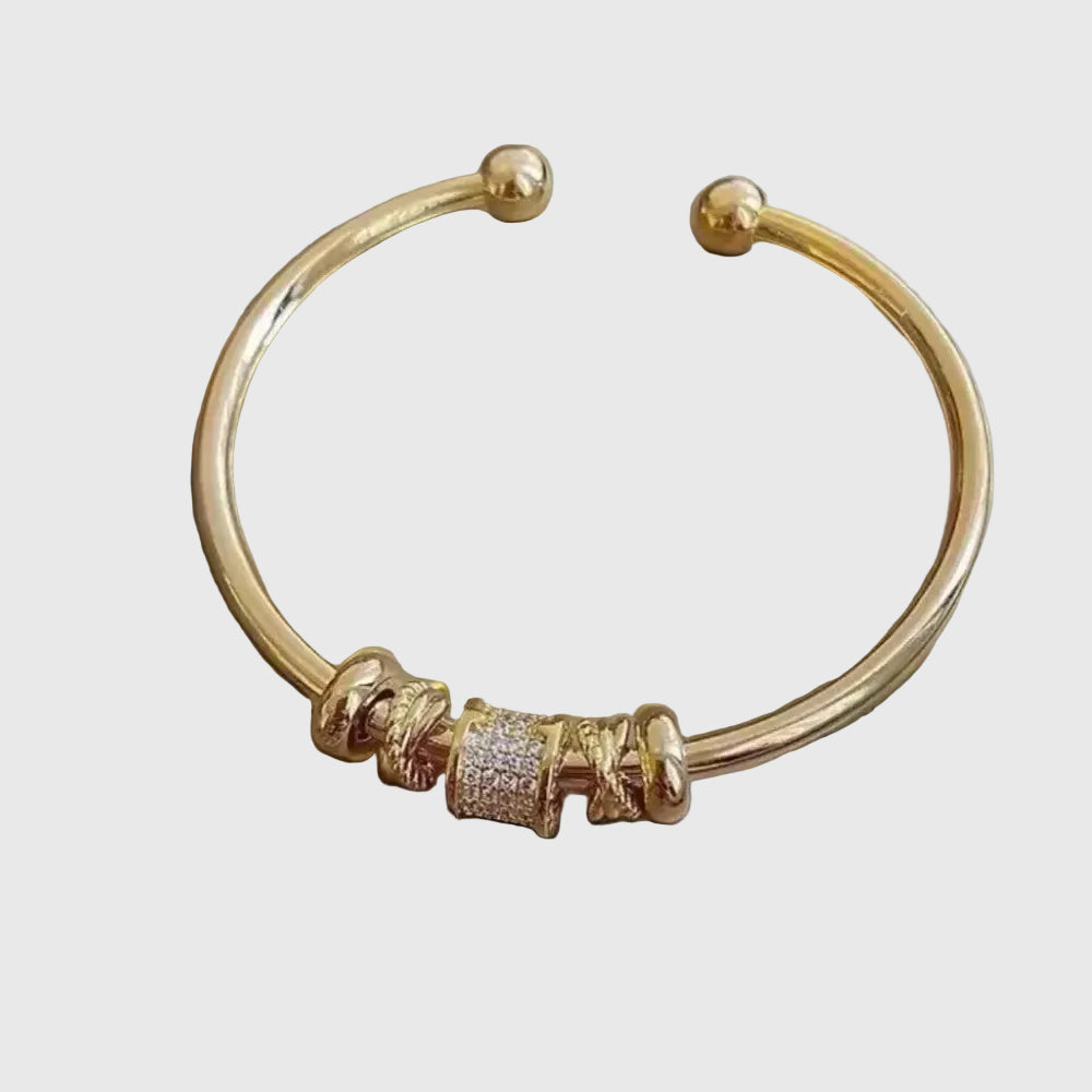 Adjustable Bracelet with Gold Charms