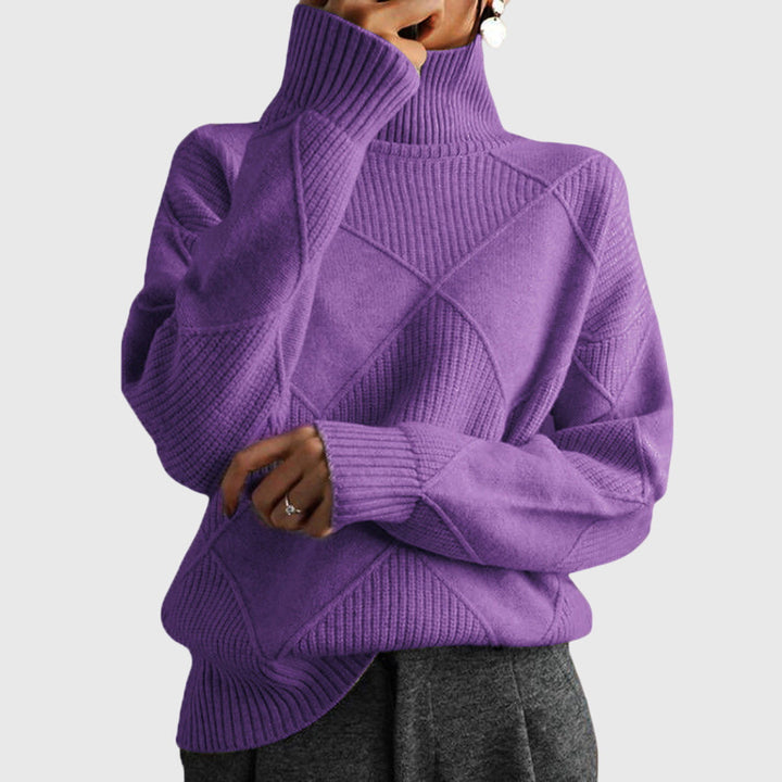 Annelise | Diamond-Knit Turtleneck