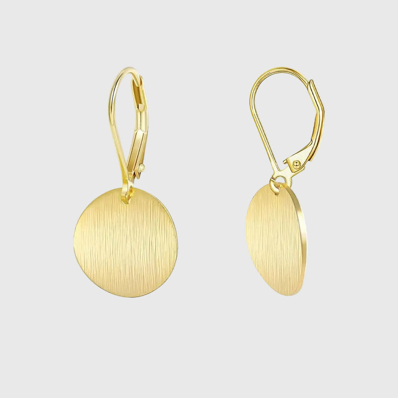 Retro Golden Disc Earrings