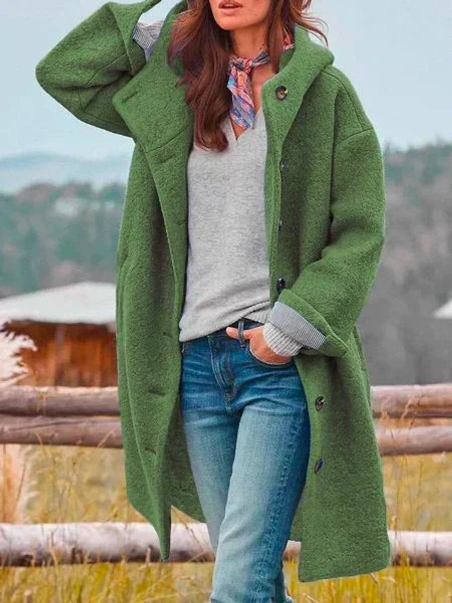 Camille | Women's Hooded Button-Front Coat