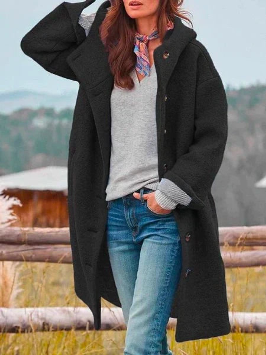 Camille | Women's Hooded Button-Front Coat
