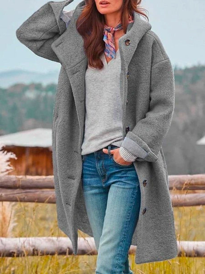 Camille | Women's Hooded Button-Front Coat