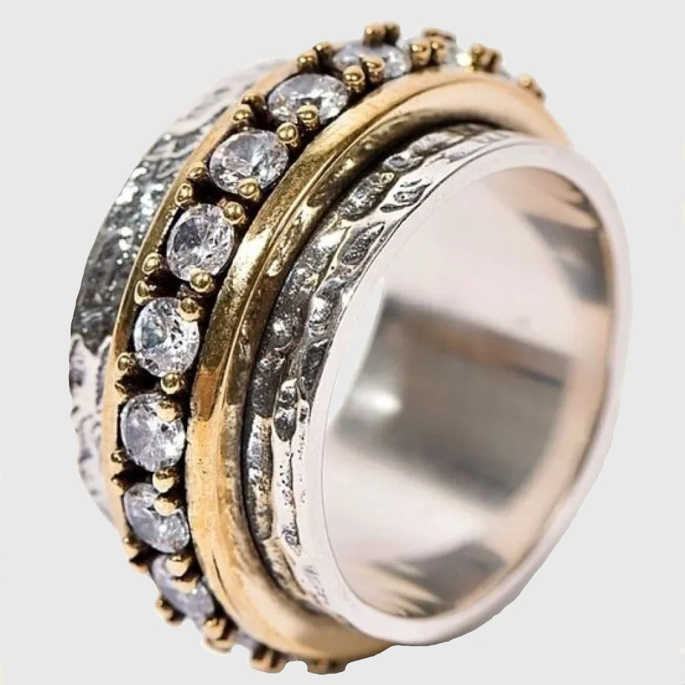 Retro Ring with Inlaid Stones