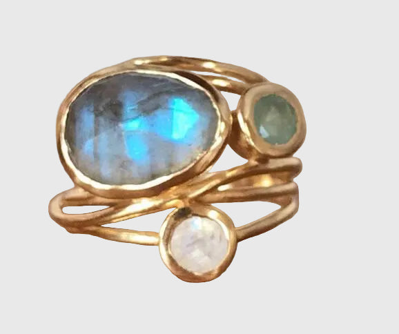 Vintage Inset Blue Moonstone Ring