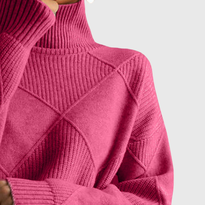 Annelise | Diamond-Knit Turtleneck