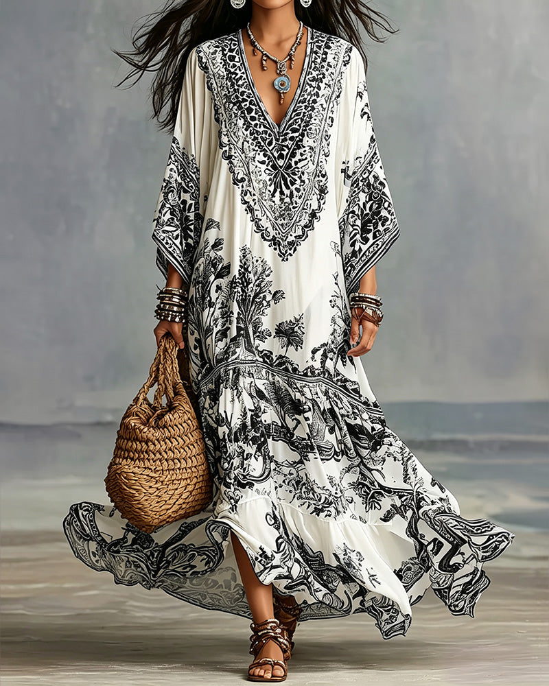Nerissa | Asymmetrical V-Neck Dress